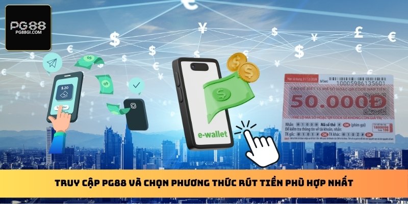 Truy cập PG88 và chọn phương thức rút tiền phù hợp nhất